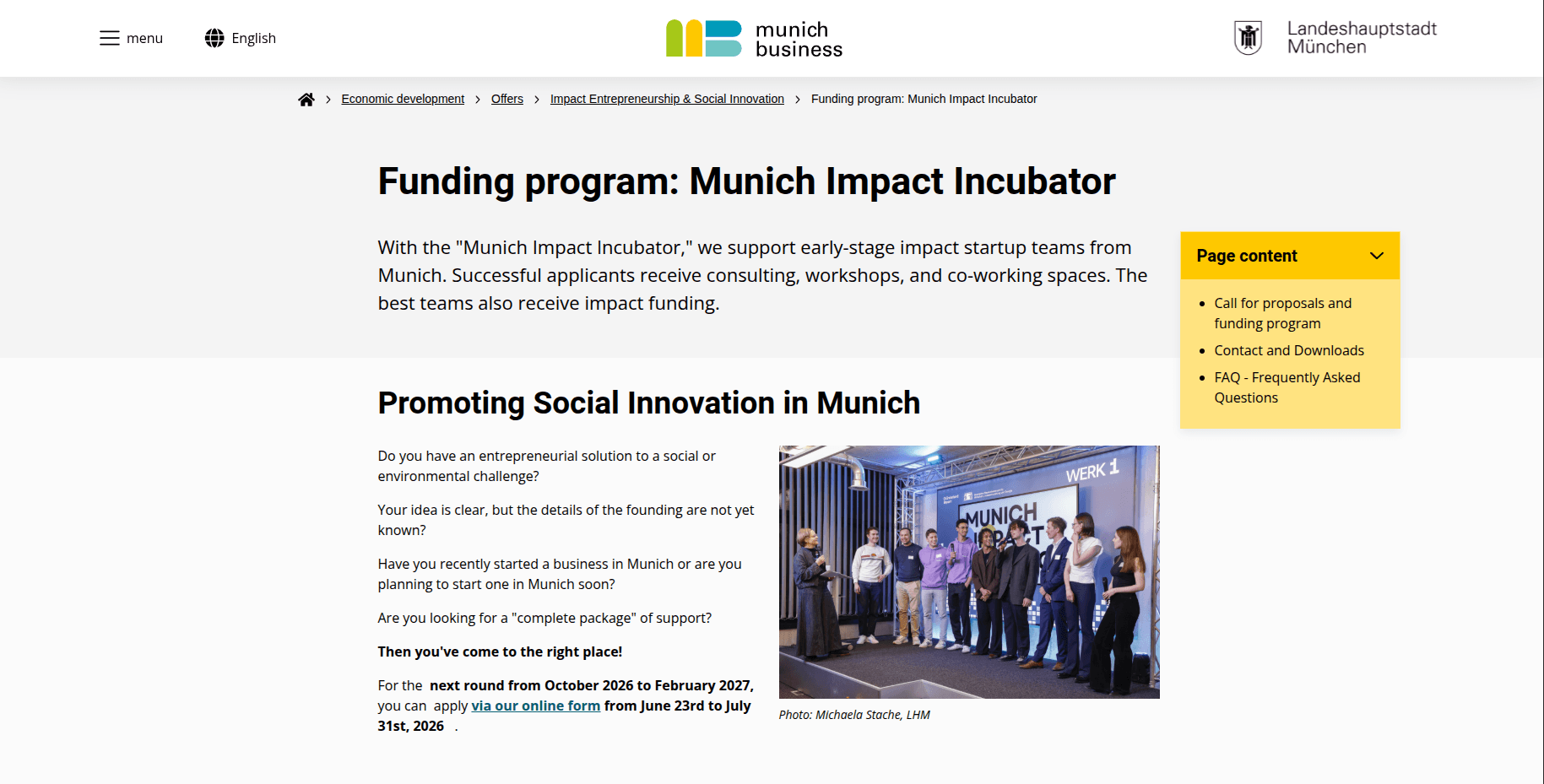 Munich Impact Incubator 2026