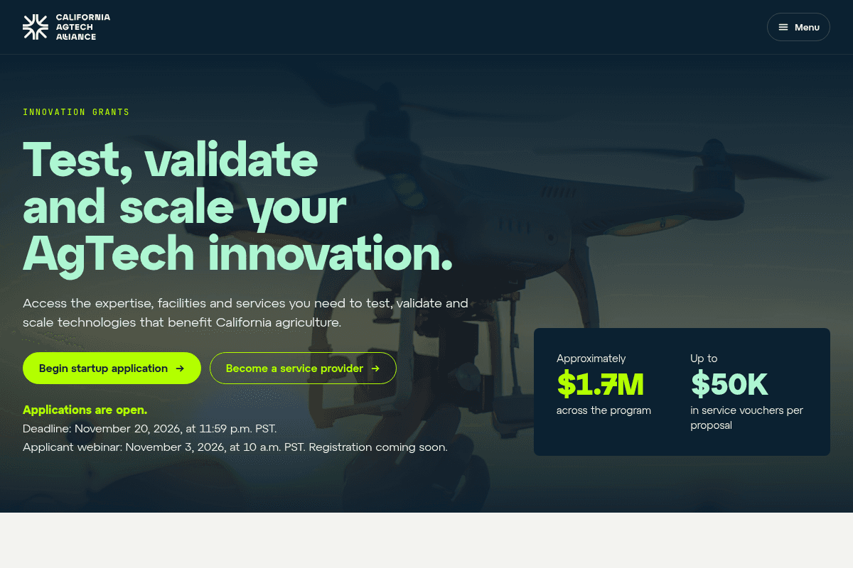 California AgTech Alliance Innovation Grants Program