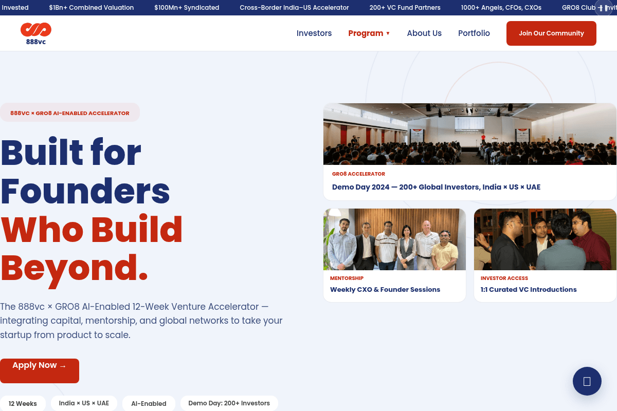 888vc × GRO8 AI-Enabled Venture Accelerator