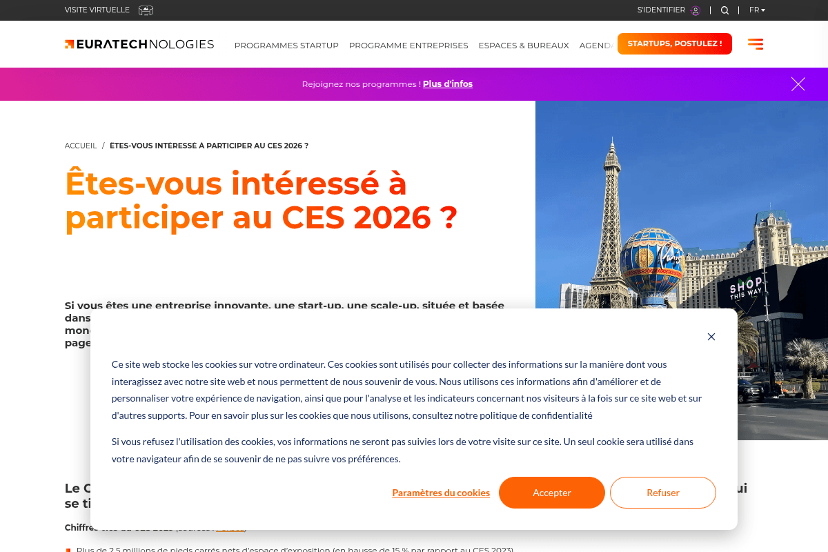 CES Las Vegas 2026 - EuraTechnologies Startup Delegation