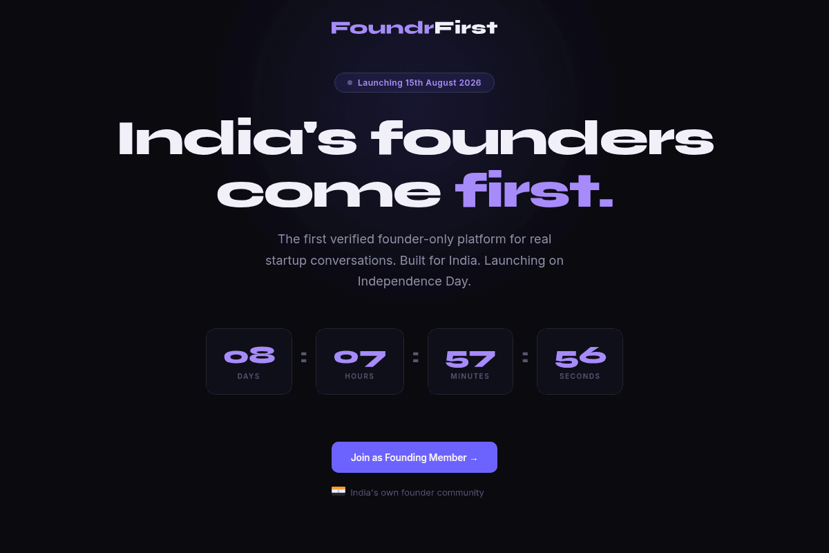 FoundrFirst Launching 2026