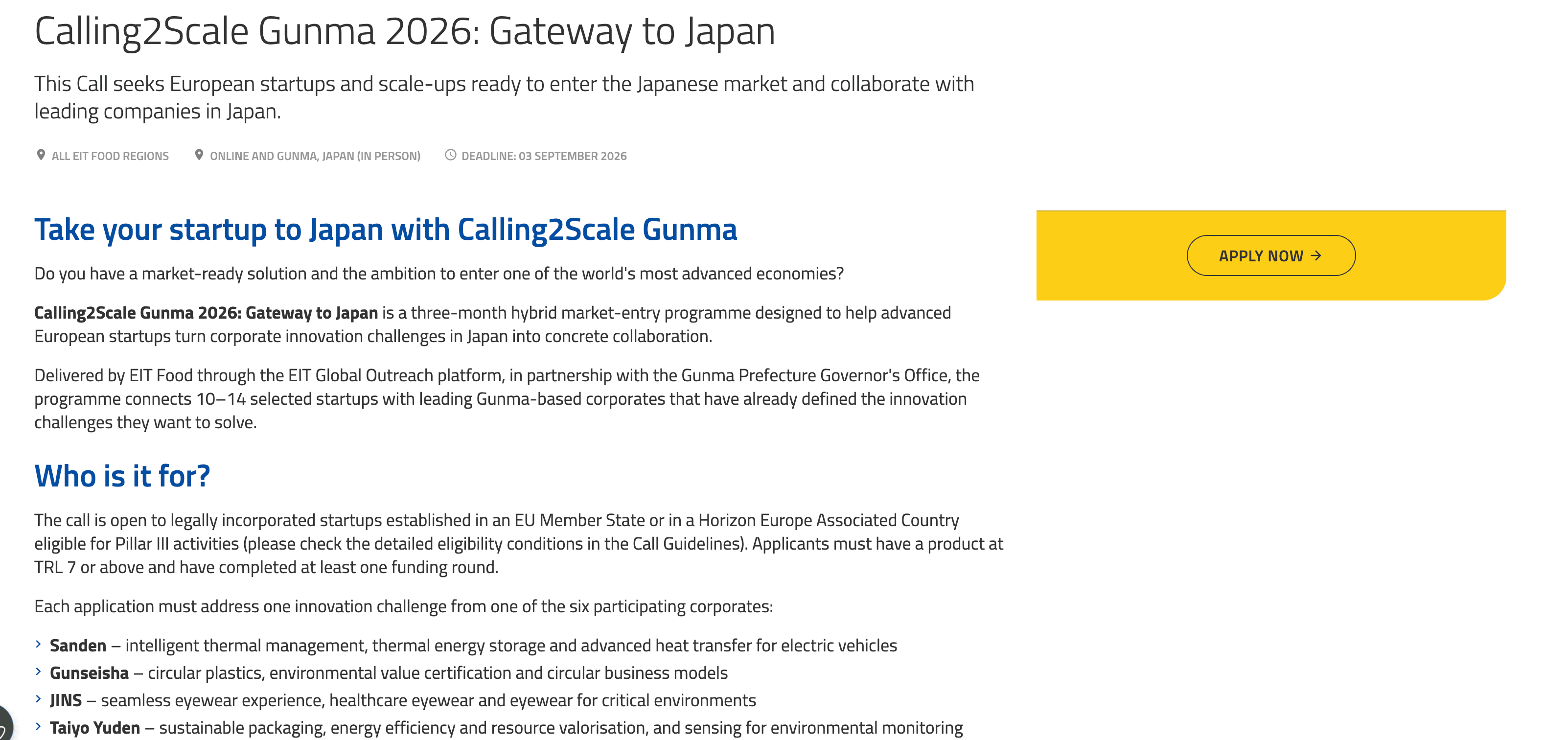Calling2Scale Gunma 2026: Gateway to Japan