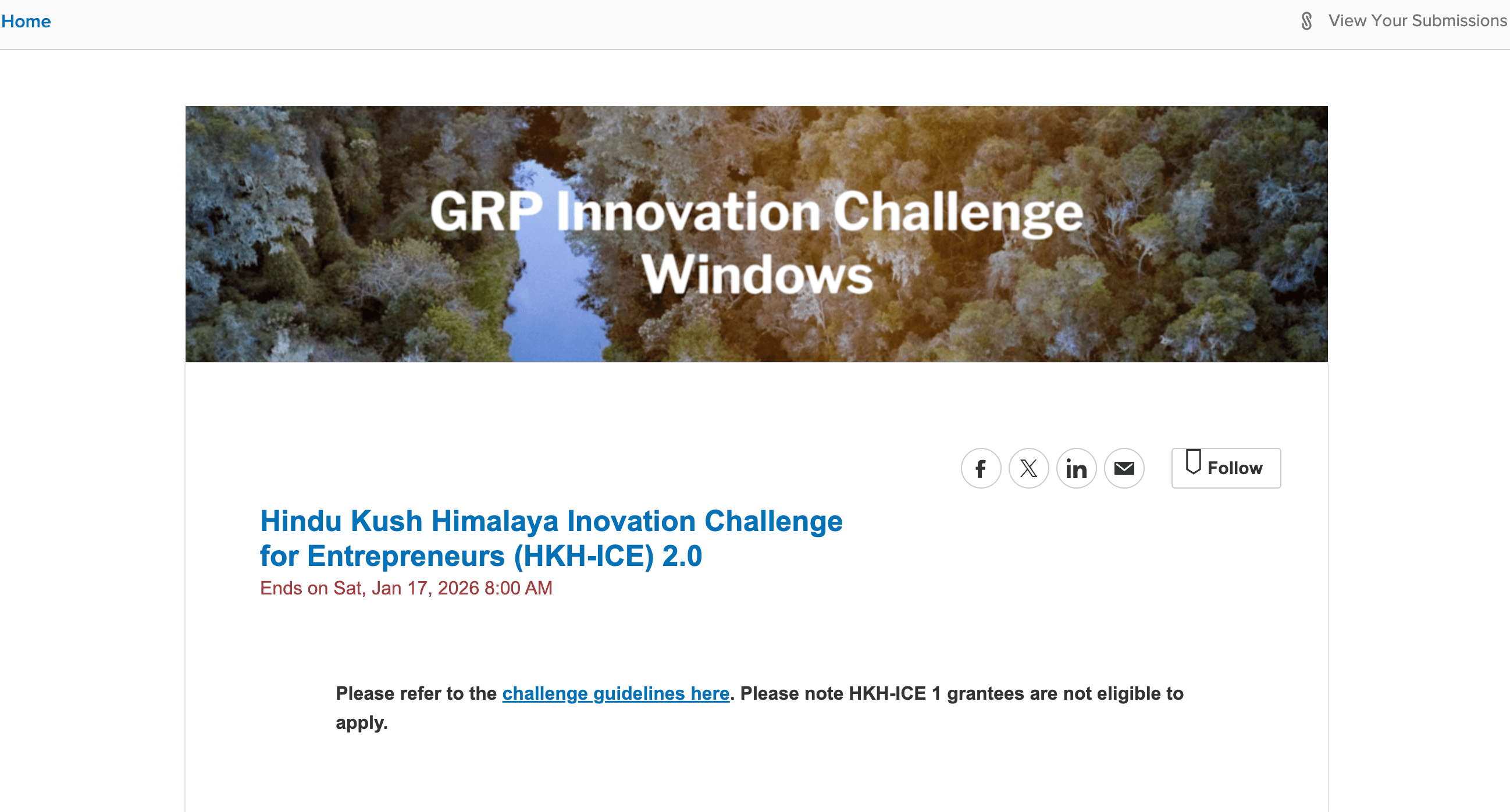 Hindu Kush Himalaya Innovation Challenge for Entrepreneurs (HKH-ICE) 2.0