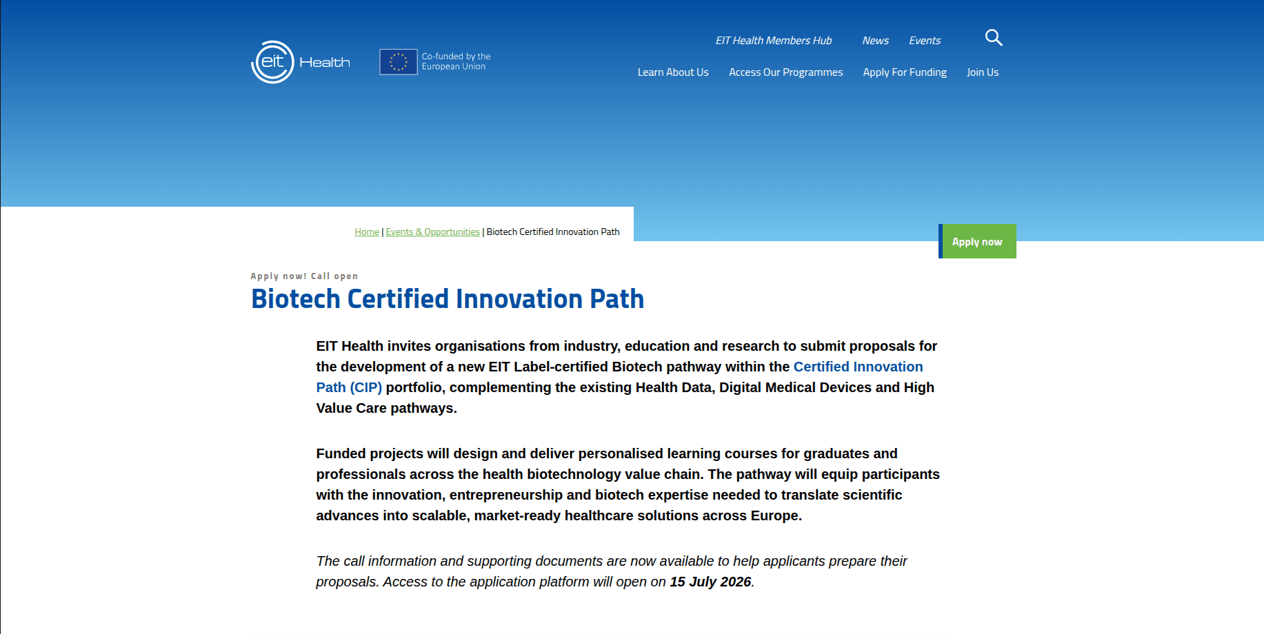 Biotech Certified Innovation Path