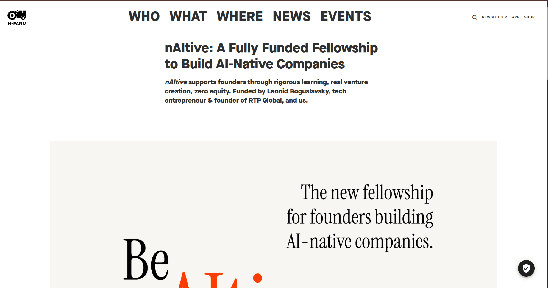 nAItive: A Fully Funded Fellowship to Build AI-Native Companies