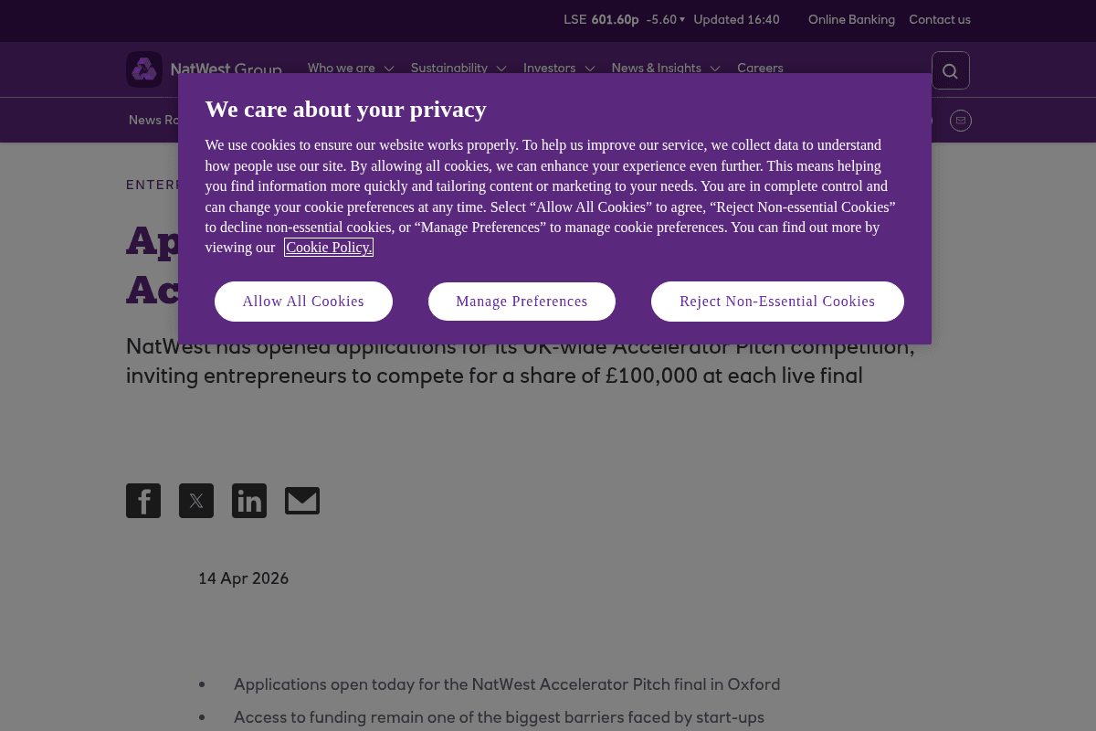 NatWest Accelerator Pitch 2026