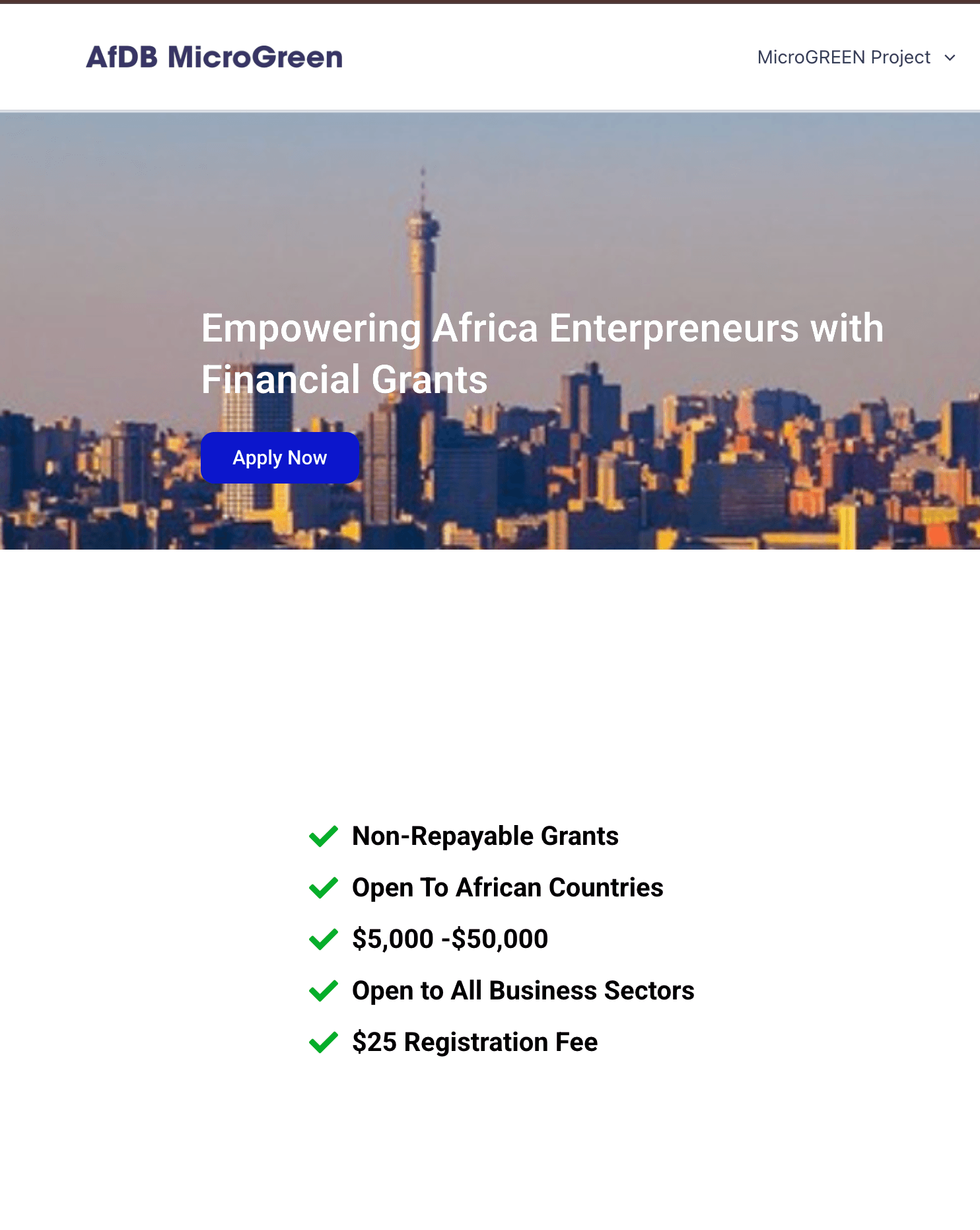 AfDB MicroGreen Project 2026