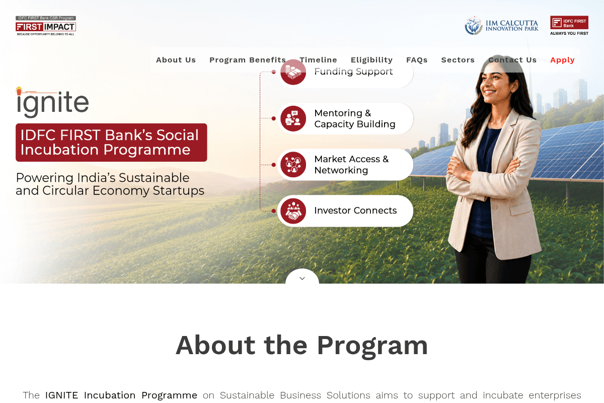 IGNITE Incubation Programme on Sustainable Business Solutions