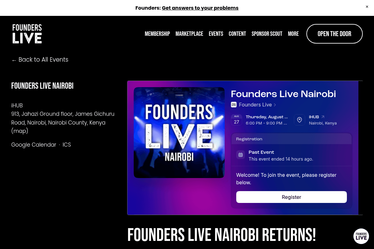 Founders Live Nairobi 2026