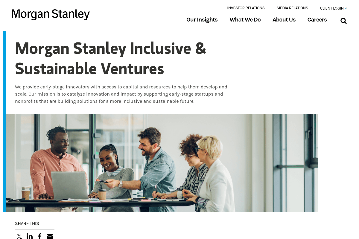 Morgan Stanley Inclusive & Sustainable Ventures 2026