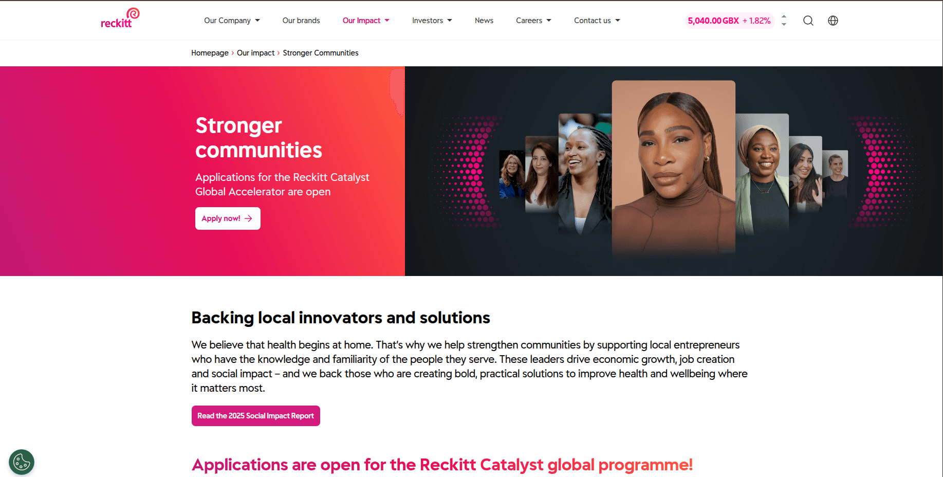 Reckitt Catalyst Global Accelerator 2026