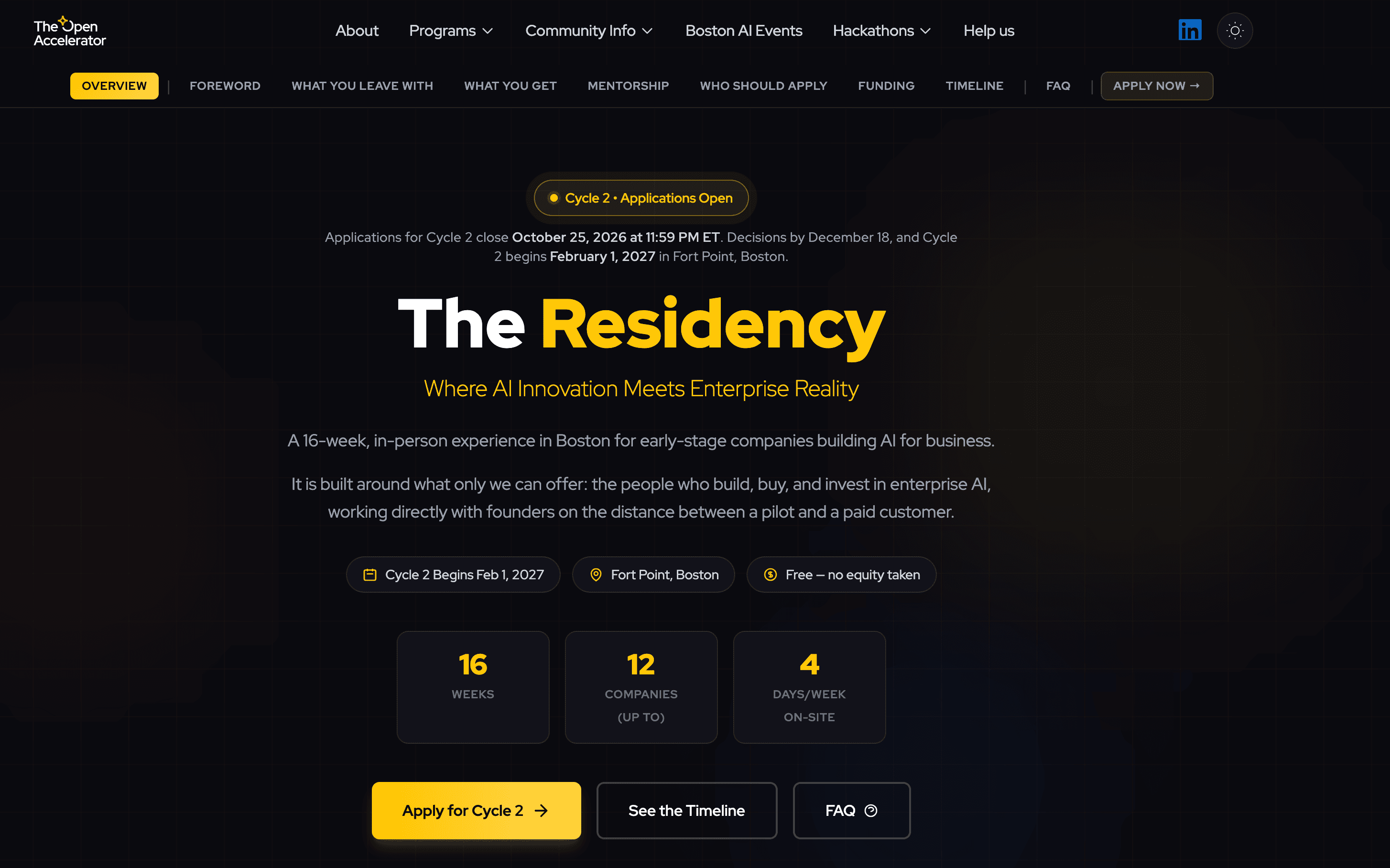 The Open Accelerator Residency — Cycle 2