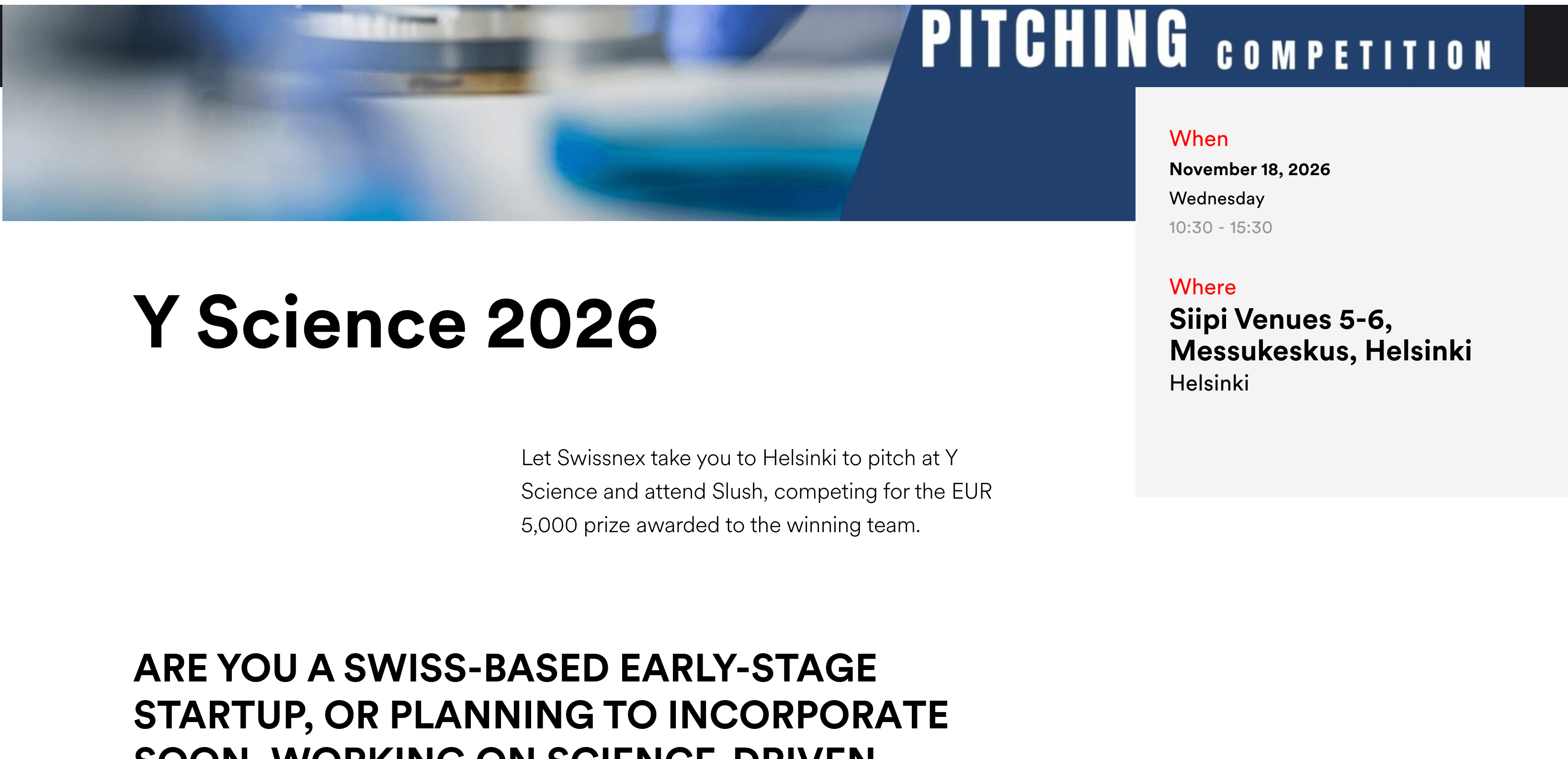 Y Science Health & Pharma Pitching Competition 2026