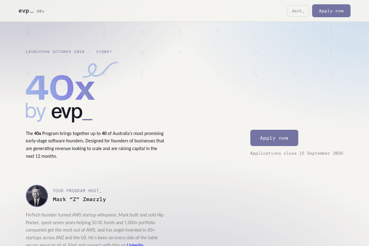 40x Program by EVP 2026