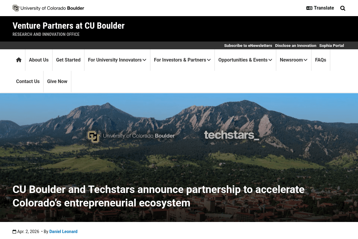 CU Boulder and Techstars Partnership to Accelerate Colorado’s Entrepreneurial Ecosystem