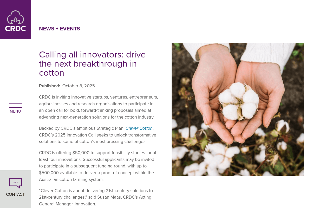Calling all innovators: drive the next breakthrough in cotton