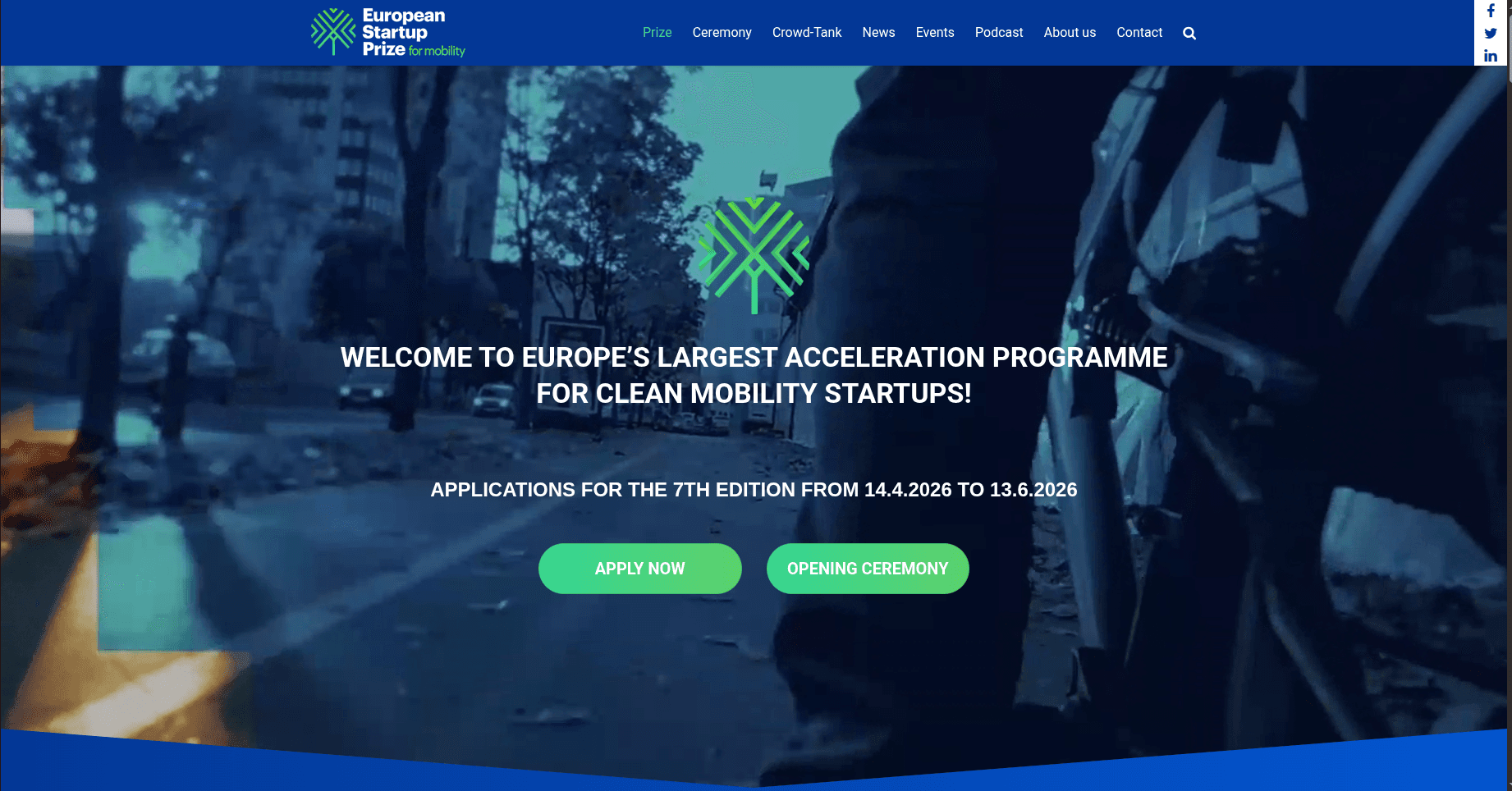 European Startup Prize for Mobility 2026