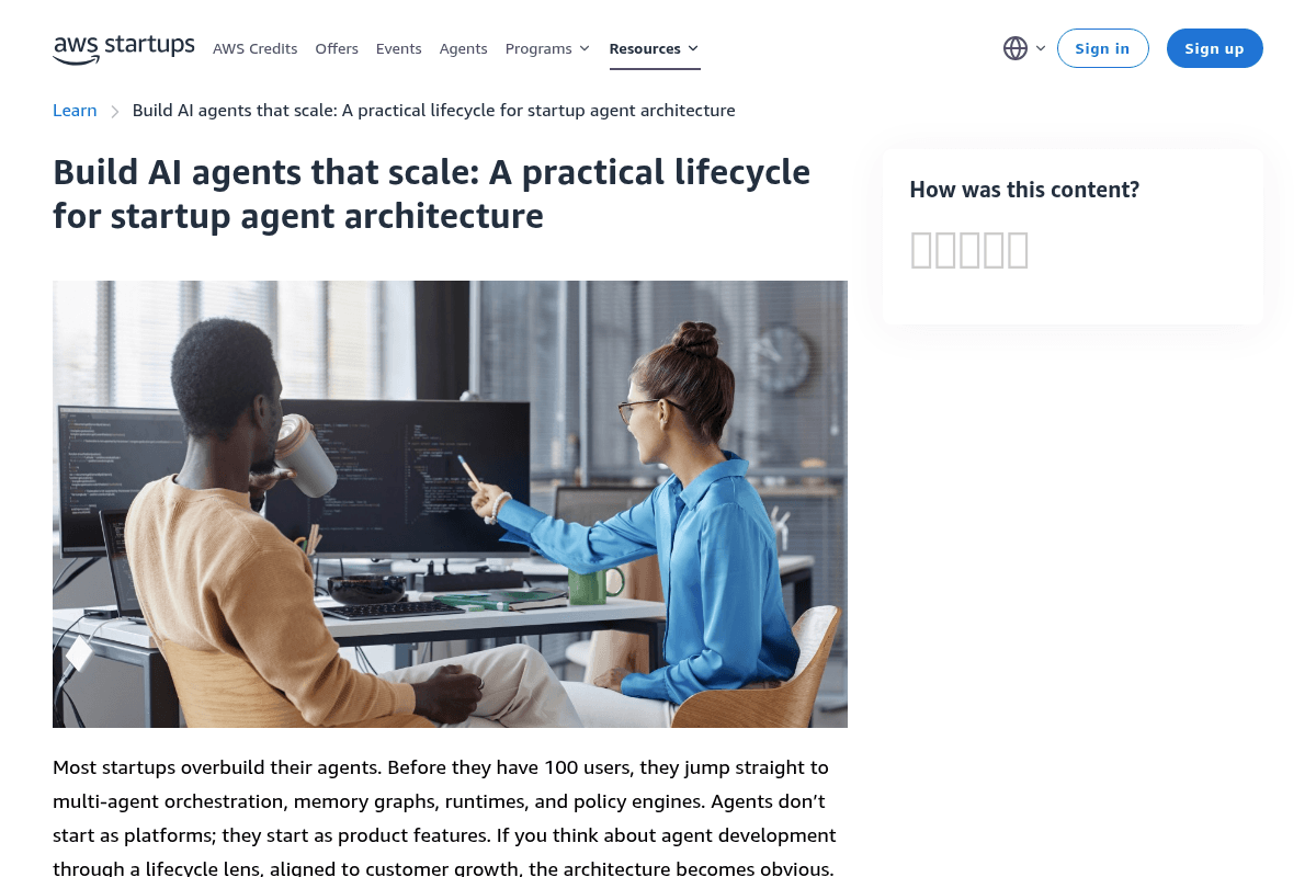 Build AI Agents That Scale: A Practical Lifecycle for Startup Agent Architecture
