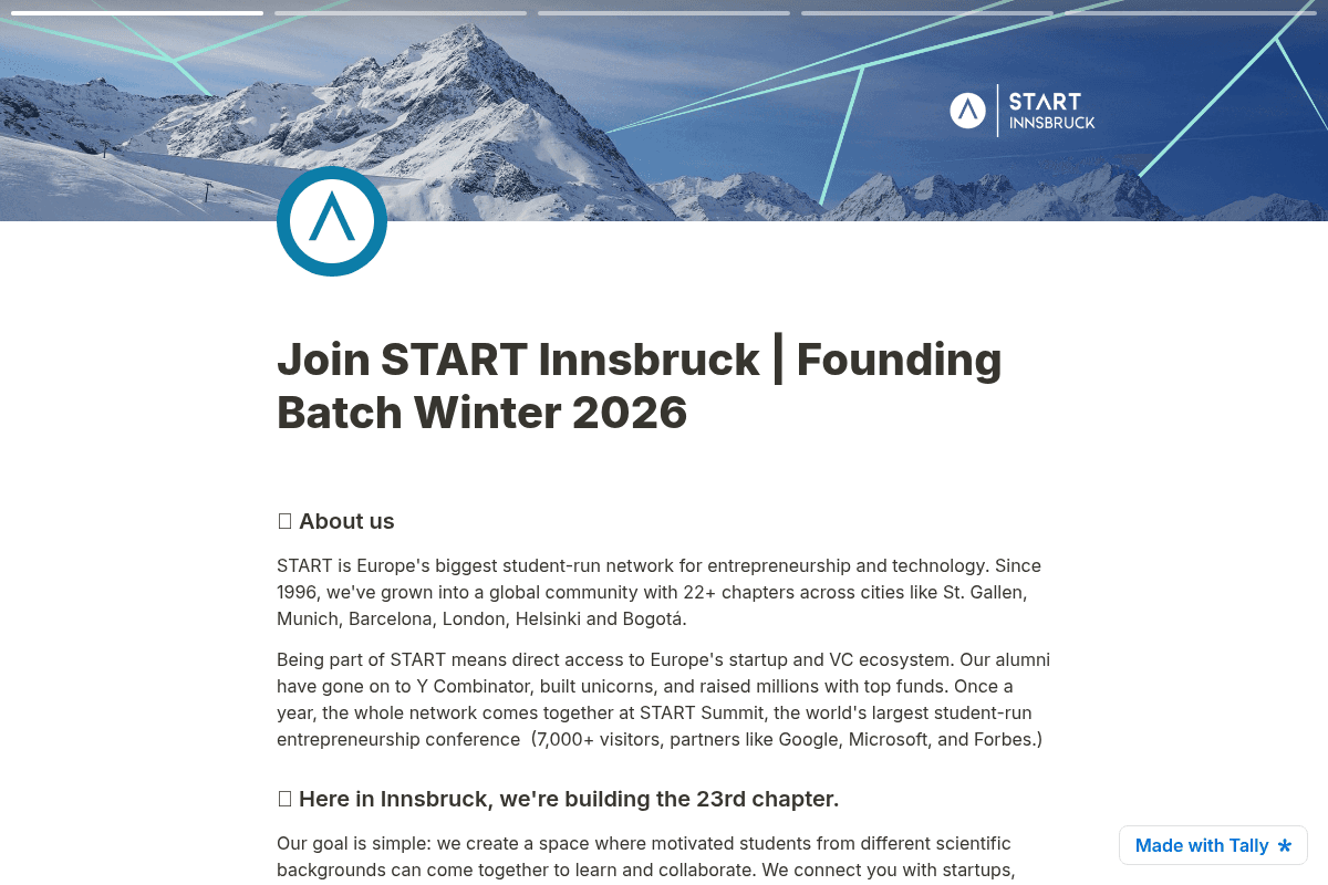 START Innsbruck | Founding Batch Winter 2026