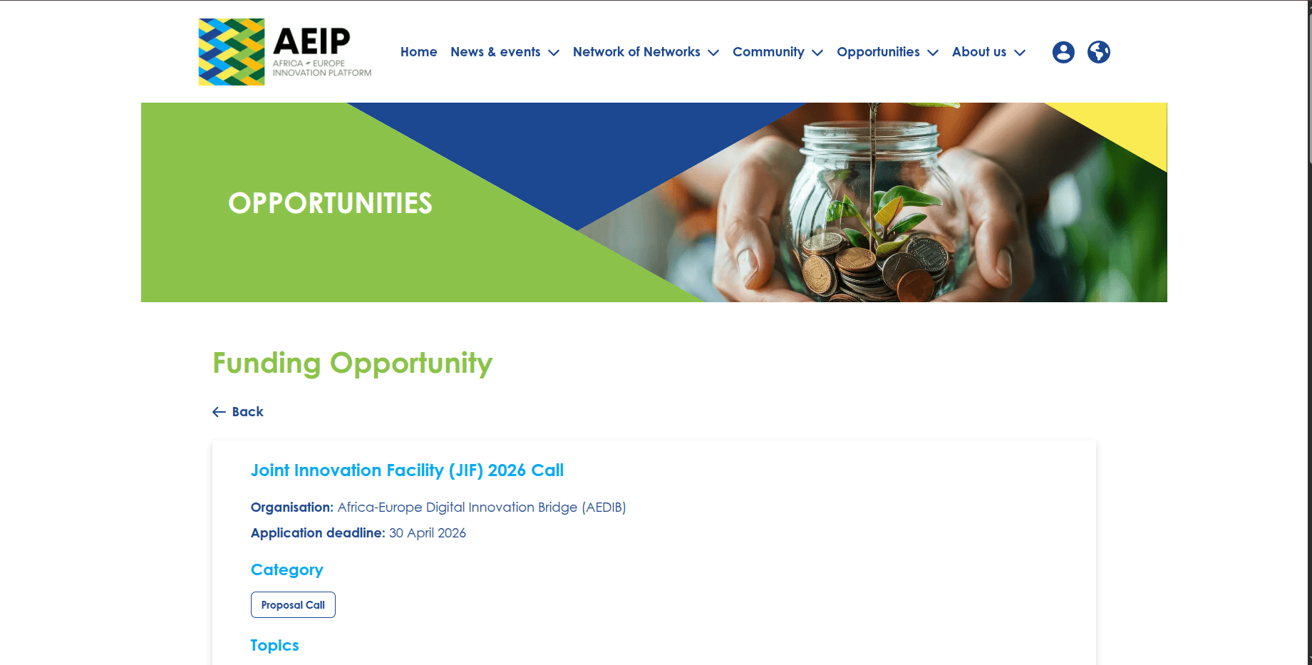 Joint Innovation Facility (JIF) 2026 Call