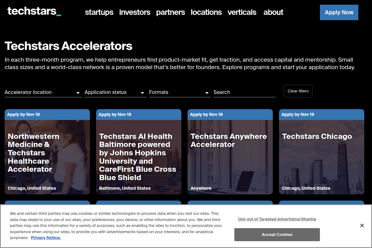 Techstars Fall 2025 Accelerator Programs