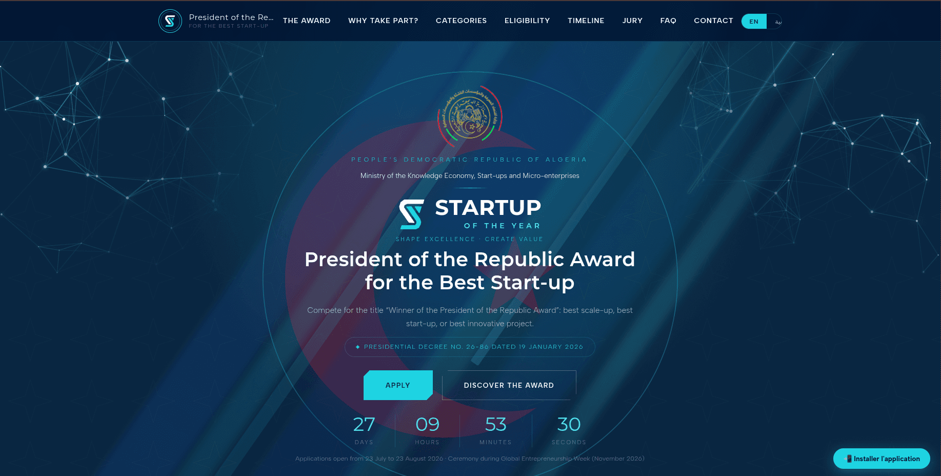 President of the Republic Award for the Best Start-up 2026