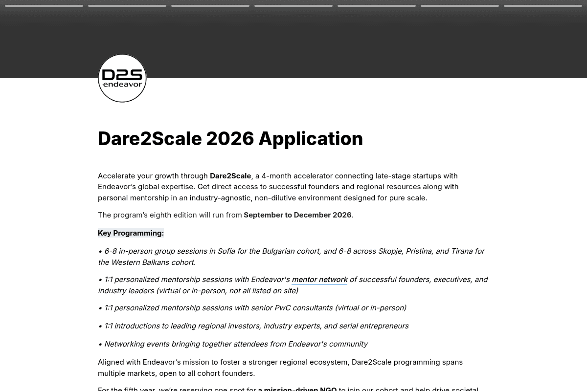 Dare2Scale 2026