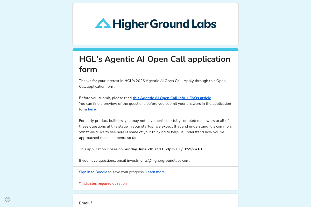 HGL's 2026 Agentic AI Open Call
