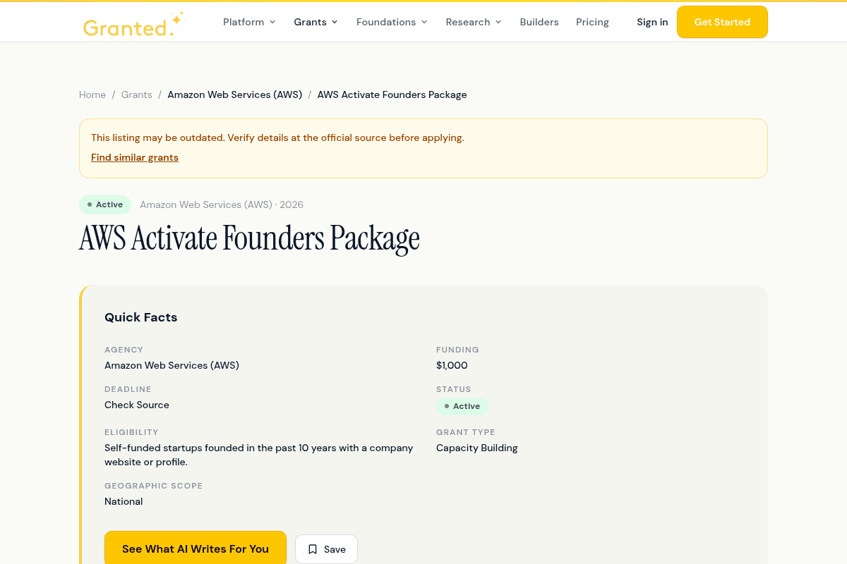 AWS Startup Advisor 2026