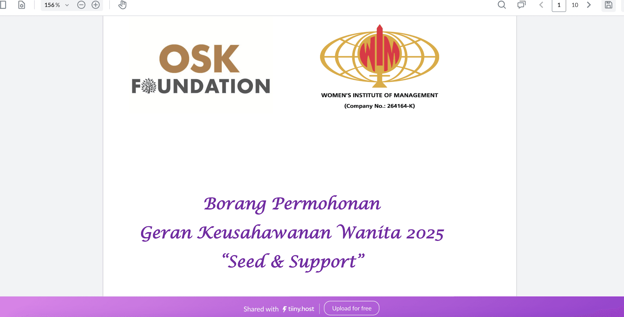 OSK Foundation “Seed and Support Women’s Entrepreneurial Grant”