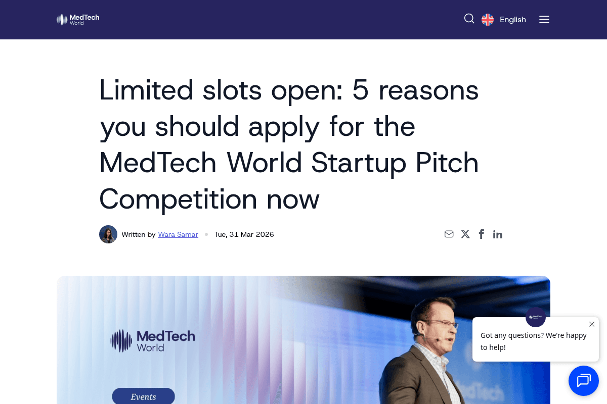 MedTech World Startup Pitch Competition 2026