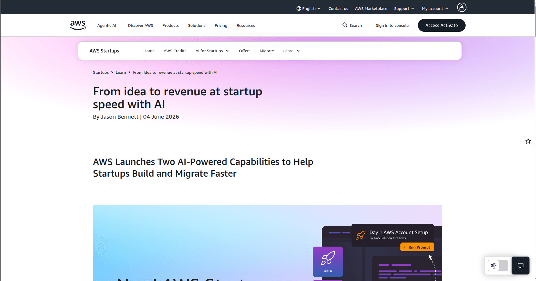 AWS Startup Advisor and AI Migration Tools