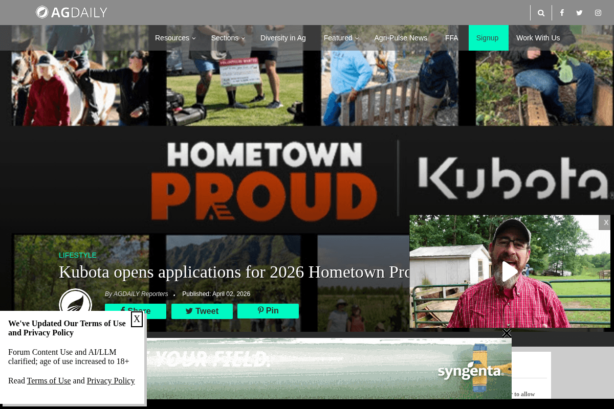 Kubota Hometown Proud Grant Program 2026