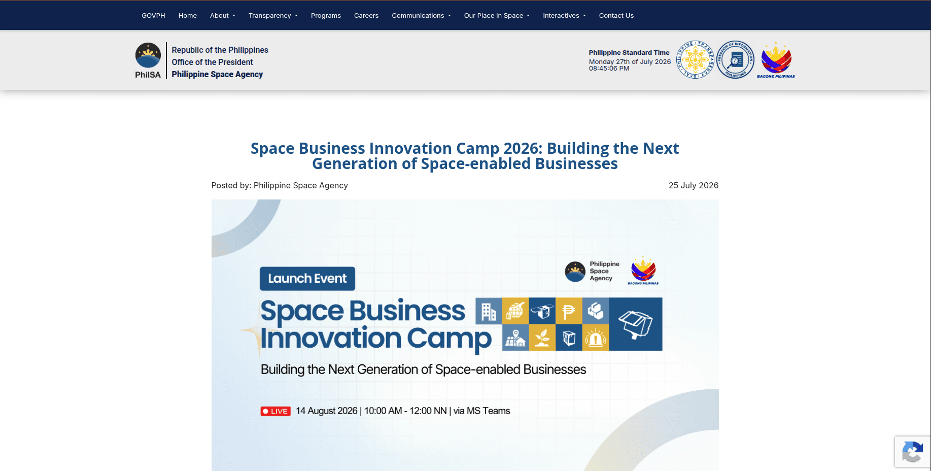 Space Business Innovation Camp 2026