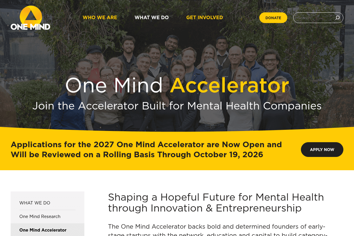 One Mind Accelerator 2027