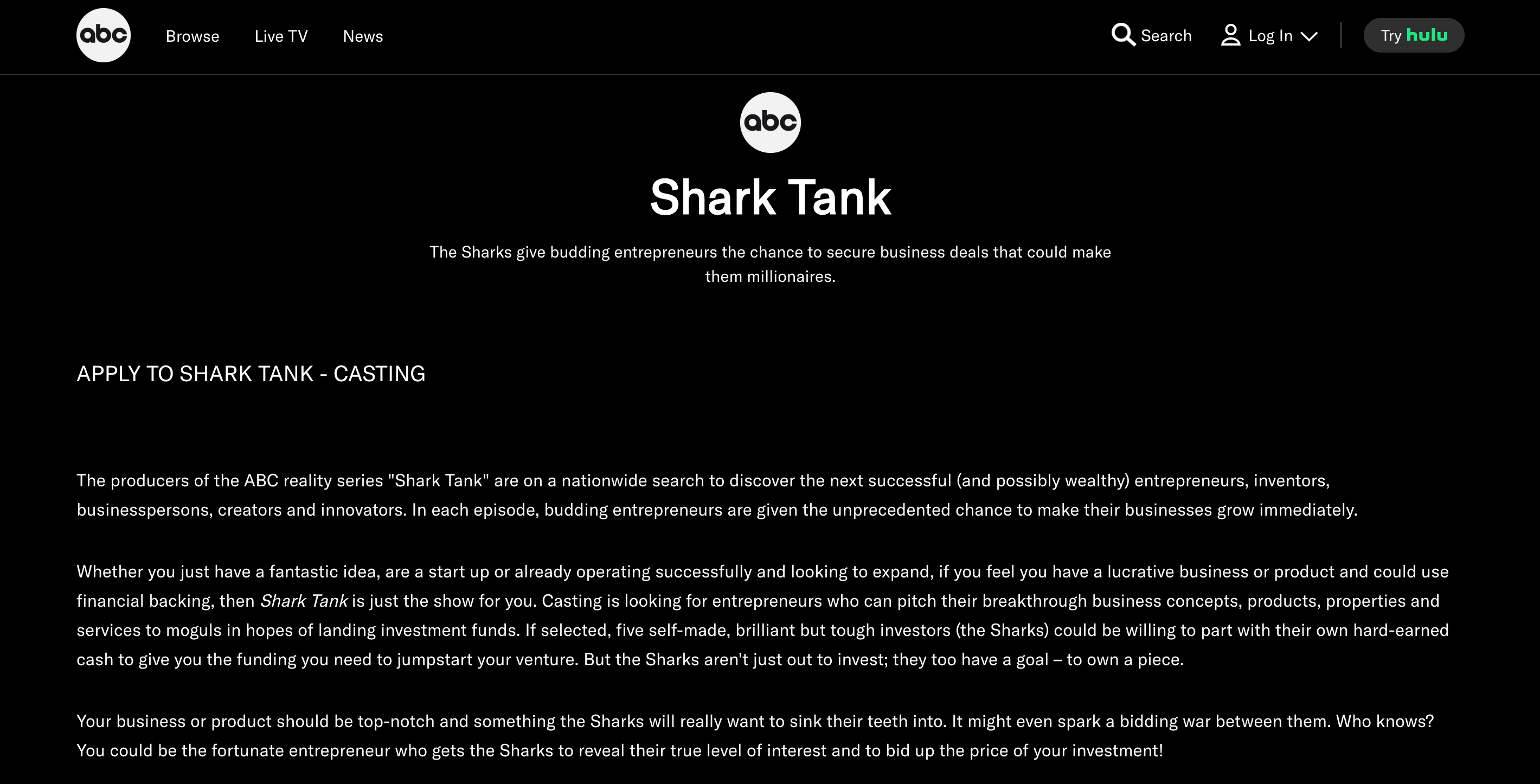 Shark Tank Season 18 Casting Call