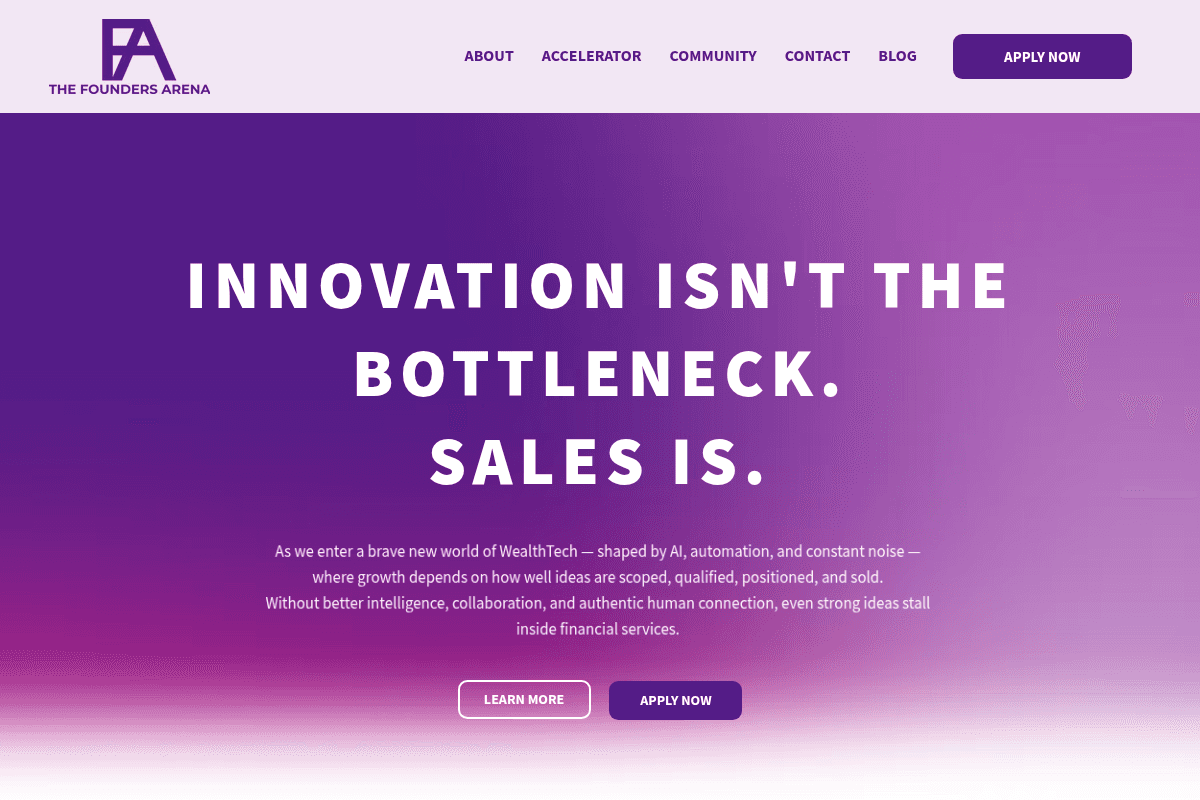 Founders Arena WealthTech Accelerator 2026