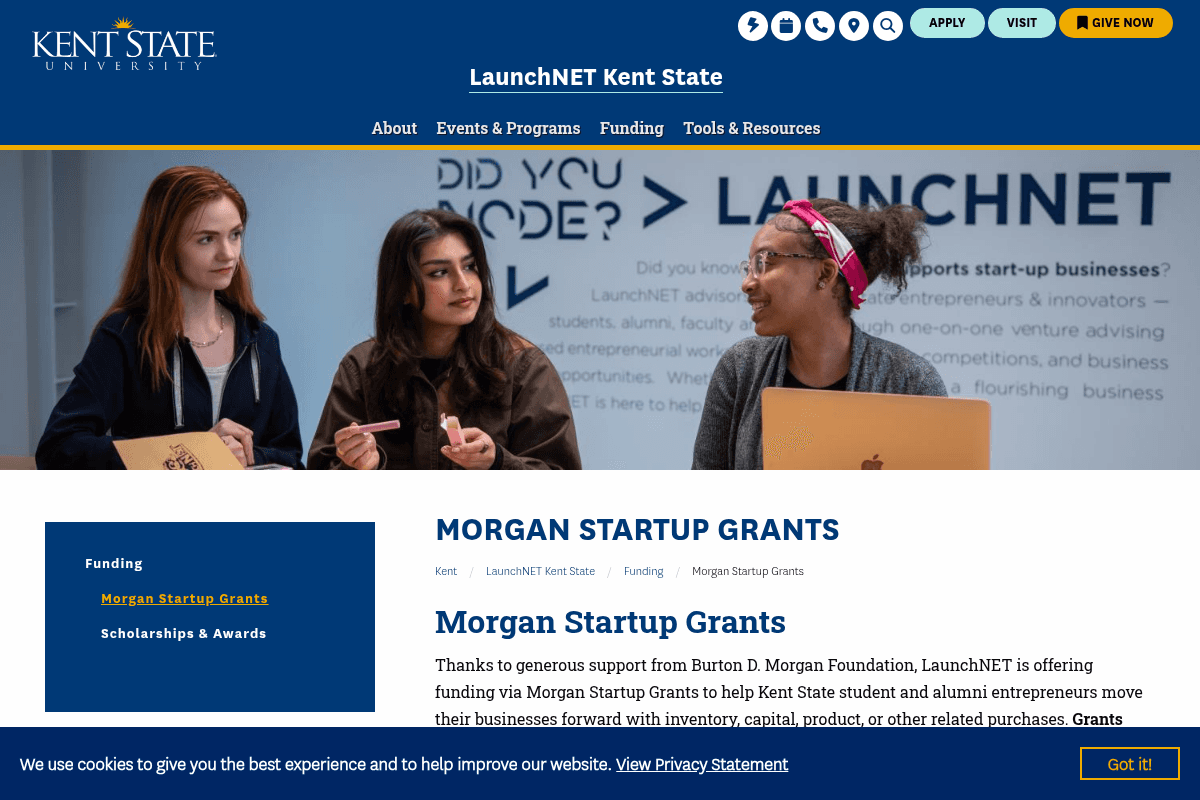 Morgan Startup Grant 2026