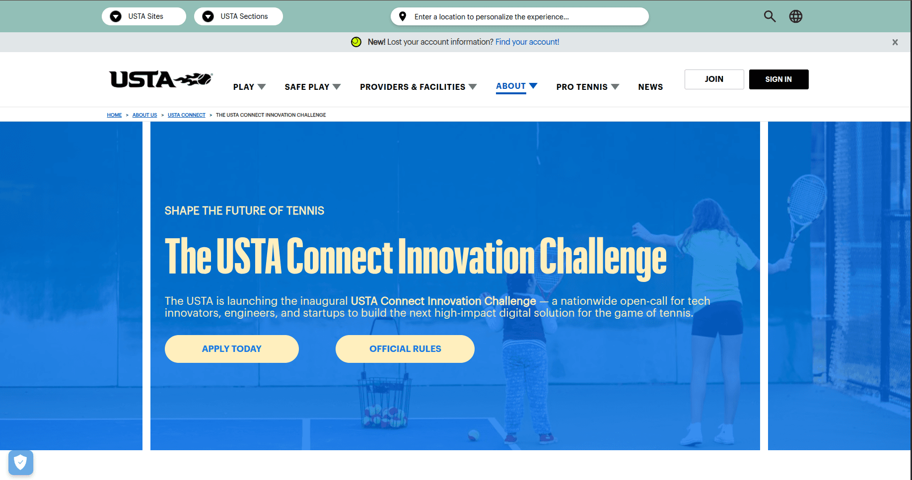 USTA Connect Innovation Challenge 2026