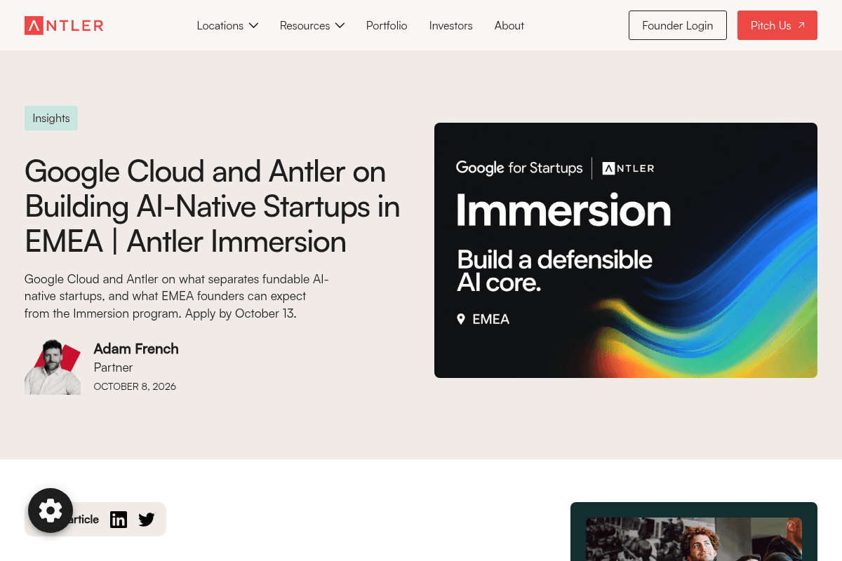 Google for Startups Immersion, powered by Antler – EMEA cohort