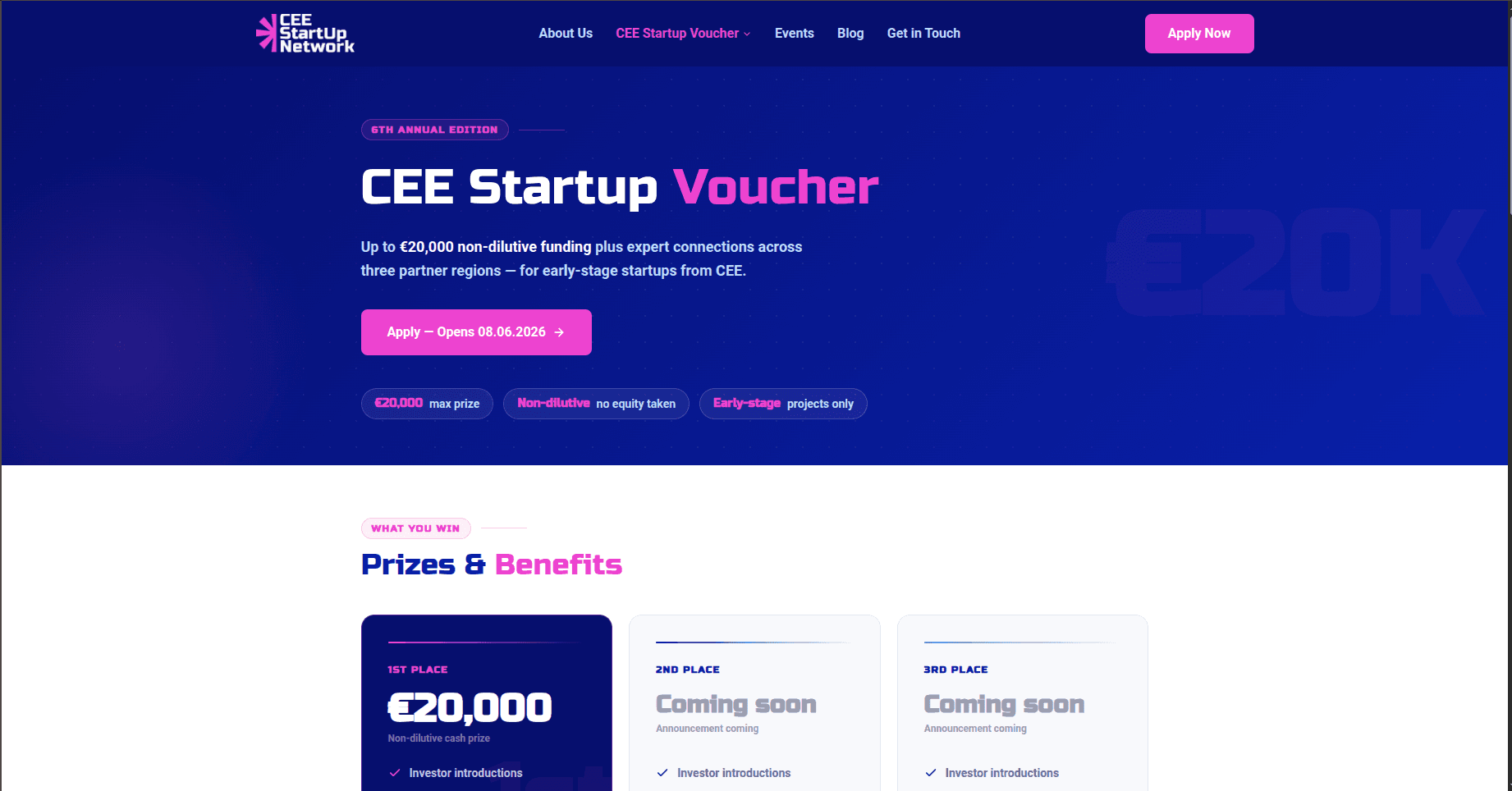 CEE Startup Voucher 2026