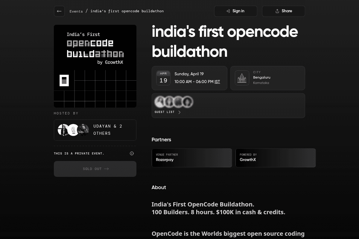 India's First OpenCode Buildathon