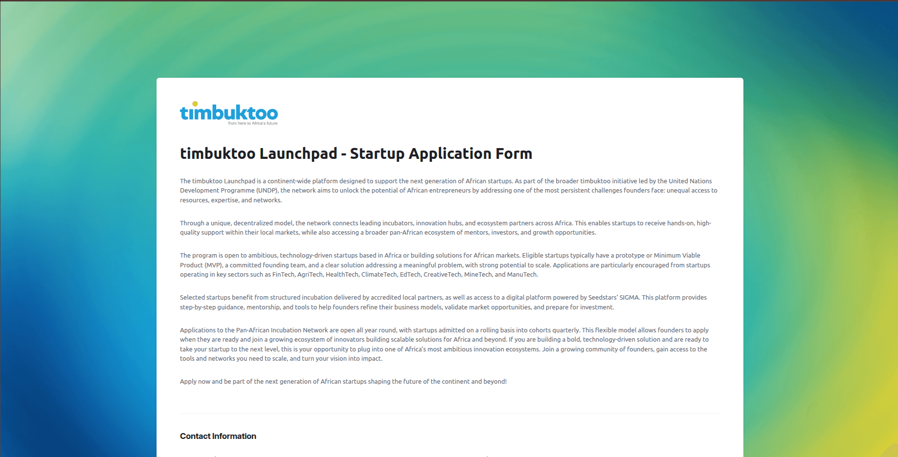 timbuktoo Launchpad