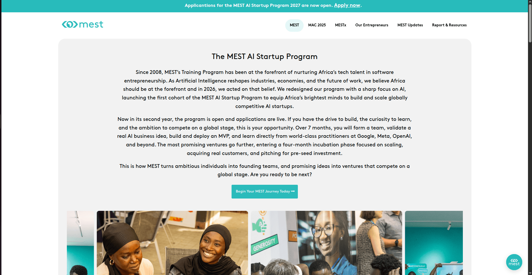 MEST AI Startup Program 2027