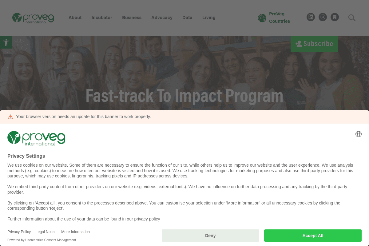 ProVeg Incubator Fast-track to Impact Programme 2026