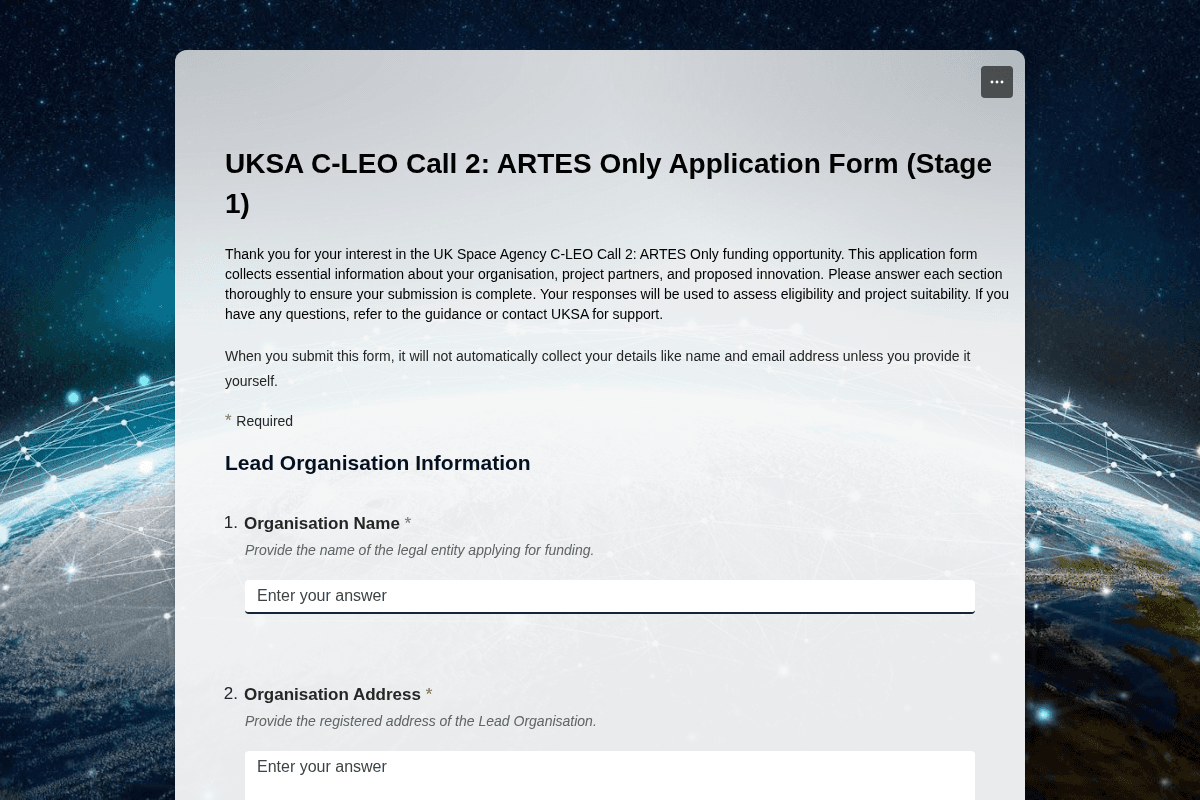 UK Space Agency Connectivity in Low Earth Orbit (C-LEO) Call 2: ARTES Only