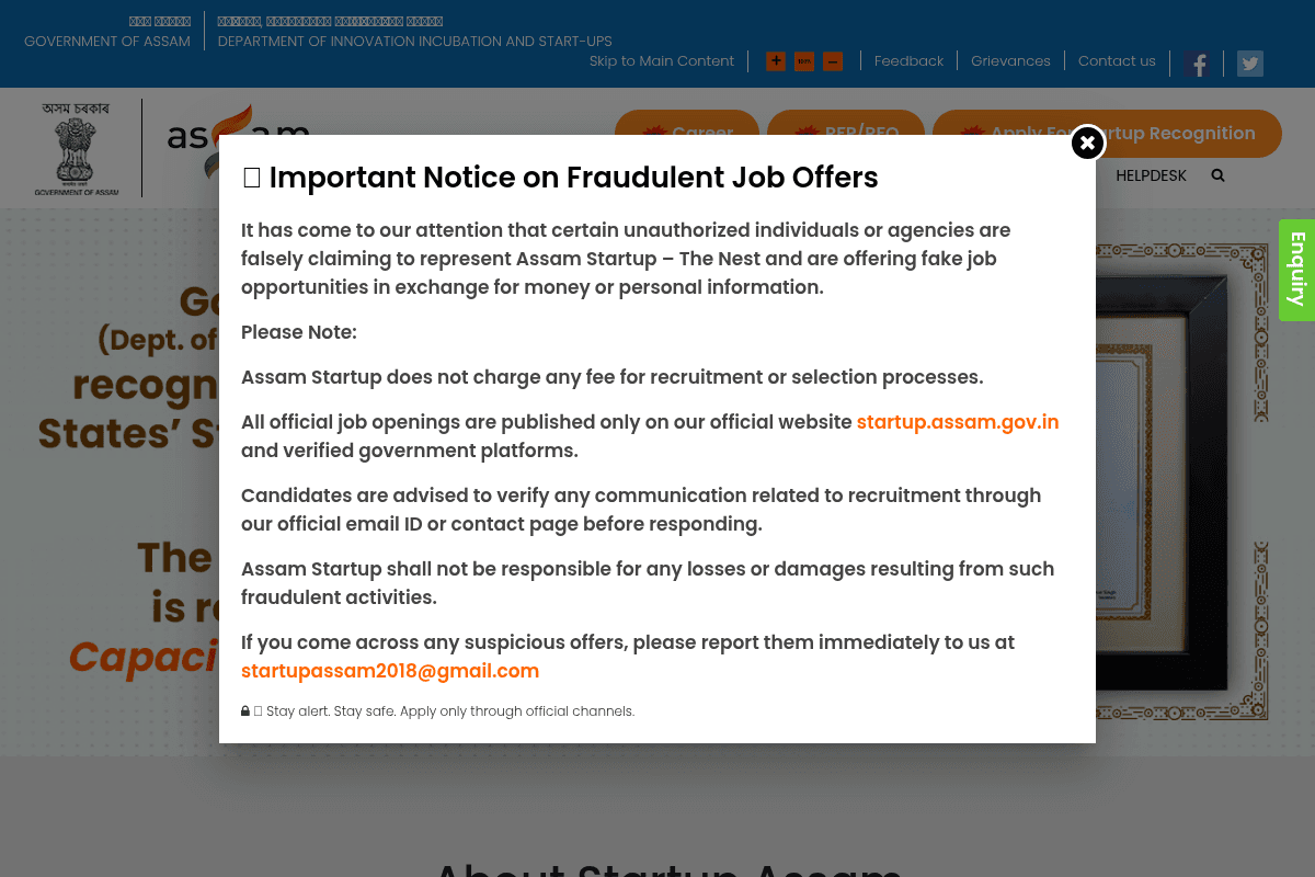 Assam Startup Policy and Support Initiative