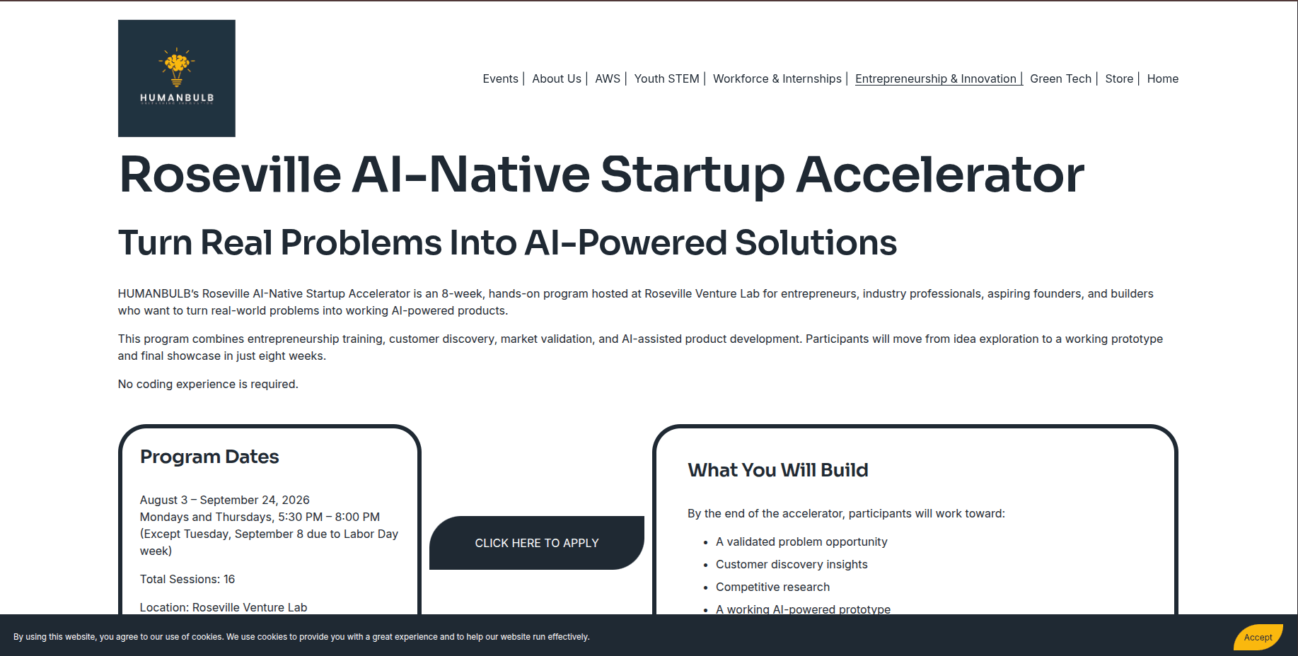 Roseville AI-Native Startup Accelerator 2026