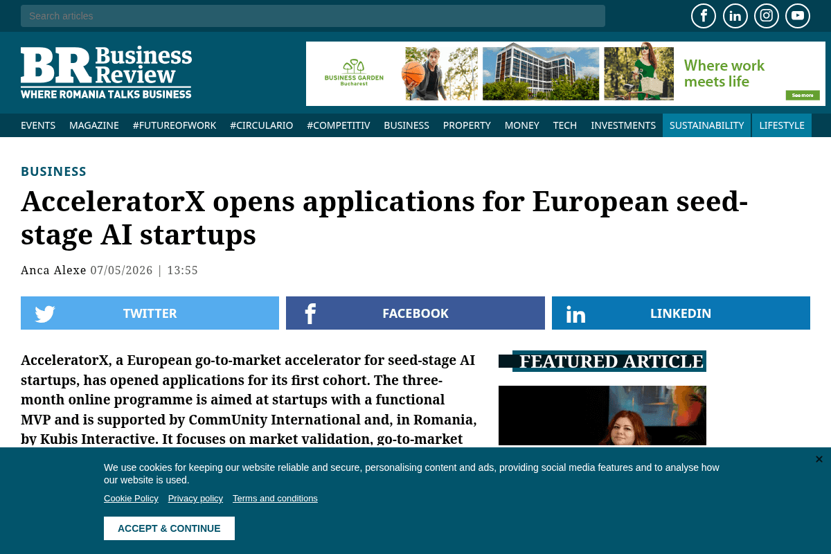AcceleratorX Cohort 1 for European Seed-Stage AI Startups