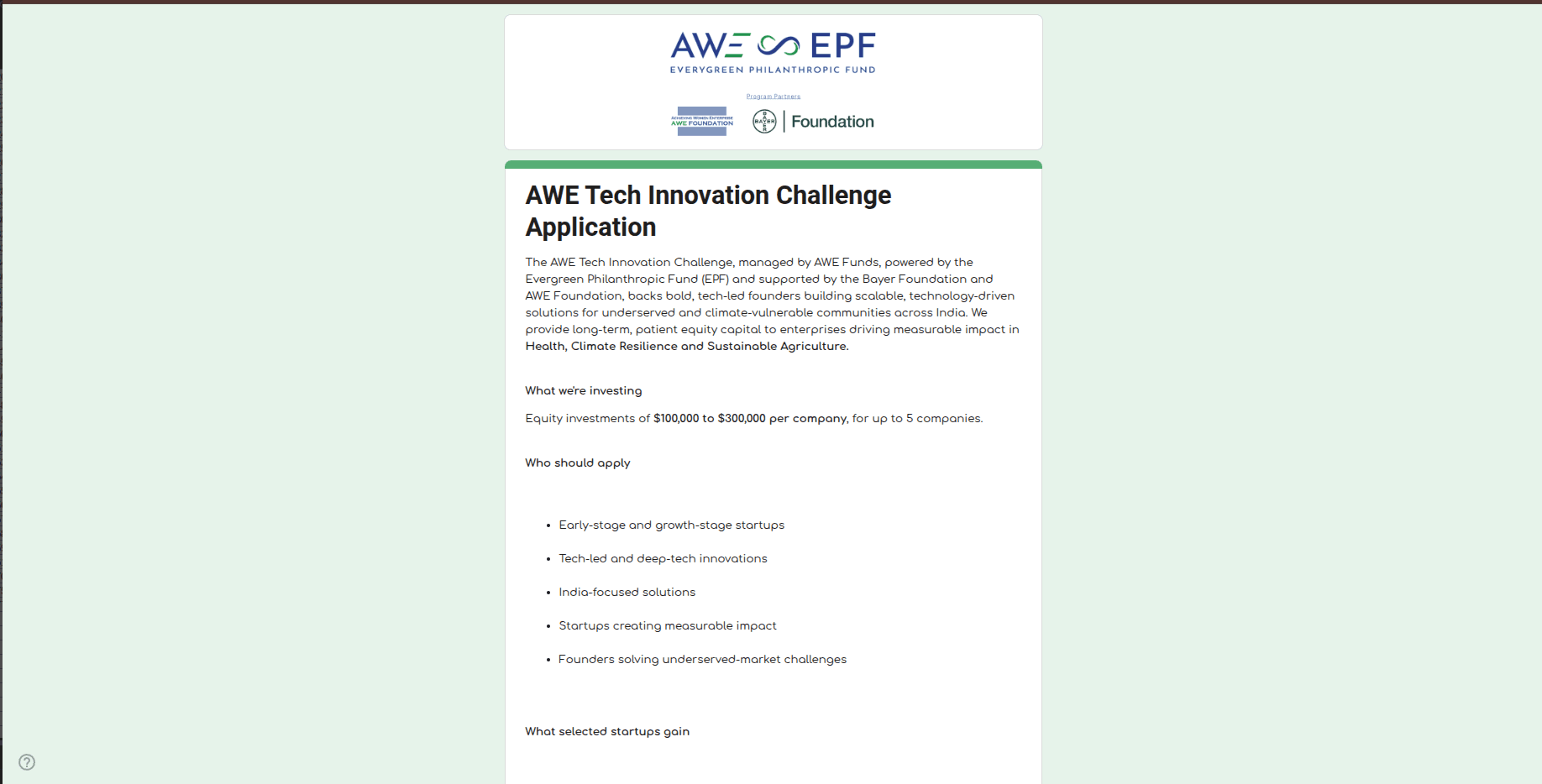 AWE Tech Innovation Challenge 2026
